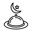 islamic outline icon, iftar 