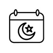 islamic outline icon, islamic calendar