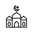 islamic outline icon, mosque