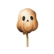 Watercolor illustration of a Halloween pumpkin on a stick. Isolated on white background.