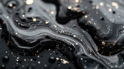 Poster - Close Up of Black and Gold Paint