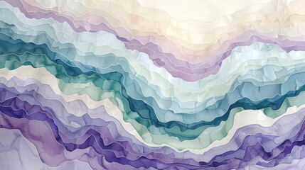 Poster - Wave of Blue, Purple, and White