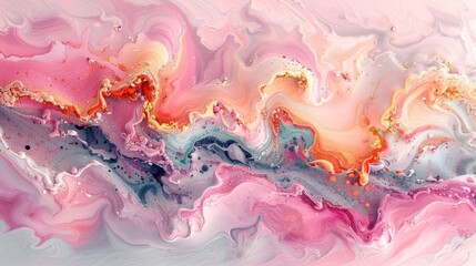 Poster - Abstract Painting in Pink and Blue