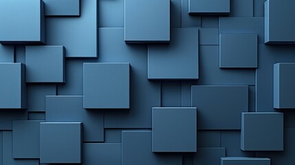 Poster - Abstract Blue Background With Squares and Rectangles