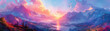 A panoramic view that symbolizes hope and new beginnings Use vibrant colors, uplifting elements, and a sense of vastness to inspire positivity and optimism