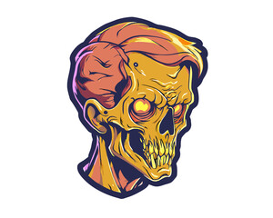 Head zombie illustration