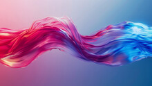 Abstract Background With Blue And Pink Wavy Fabric. 3d Rendering