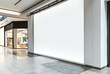 © ImageFlow - A large blank billboard in a modern shopping mall corridor, white facade, concept for advertising space. Generative AI