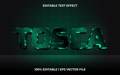 Poster - tosca 3d editable vector text effect. glow style text effect.
