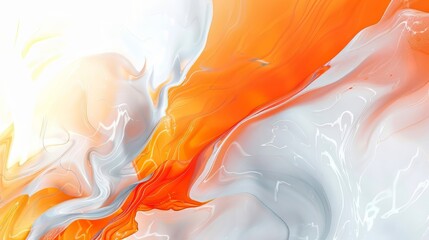 Poster - Abstract Wave Orange White Background