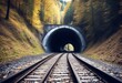 'beskid new carpathian tunnel railway ukraine mountains train underground rail railroad transportation transport subway light construction road line tube travel dark track urban'
