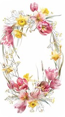 Wall Mural - Vintage Wreath Made From Flowers