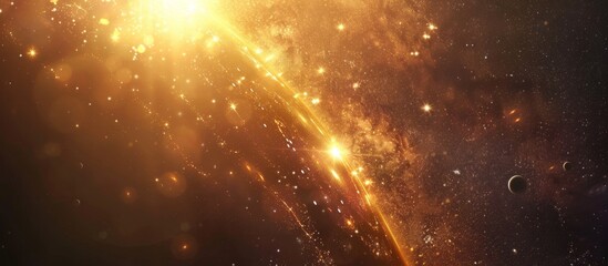 Wall Mural - a stunning space scene with a brilliant light illuminating the twinkling stars in the vast cosmic ex