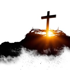 Sticker - The background of wooden cross suffering of Jesus