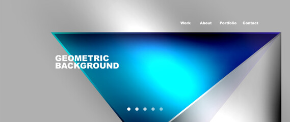 Aufkleber - A blue and white geometric background features a triangle in the center, creating a modern and sleek design perfect for showcasing audio equipment or multimedia gadgets