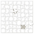 Jigsaw puzzles pieces mockup illustration, isolated on white backgroun.