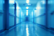 blur background, professional hospital hallway, minimal text, visually appealing graphics, calm blue tones, crisp, high-resolution, digital design