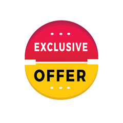 Wall Mural - Exclusive offer sticker icon modern style. Banner design for business, advertising, promotion. Vector label design.
