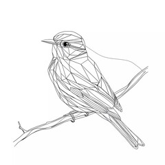 Wall Mural - Continuous line art or One single Line Drawing of a honeybird picture vector illustration