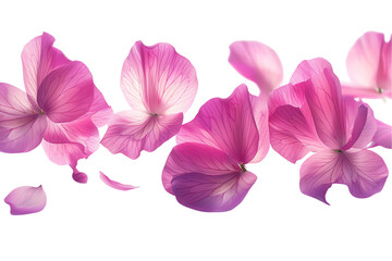 Wall Mural - a vibrant pink orchid branch with delicate flowers against a transparent background