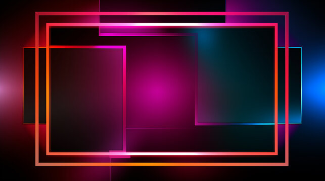 A modern frame with abstract shapes and bold colors, adding a contemporary touch to the photo, with a blank center space for text