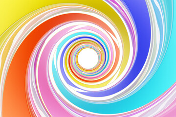Poster - 3d illustration of a portal from a circle, walkway a close-up of a colorful tunnel.