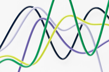 Poster - 3d illustration of design colorful abstract wave on a white background. voice recognition, equalizer