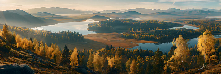 Poster - Panorama mountain autumn landscape