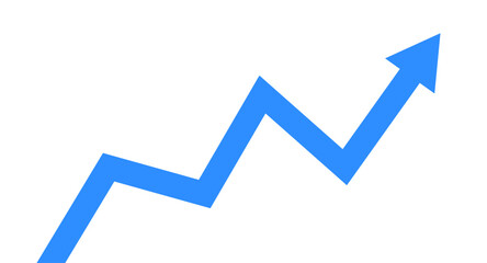Poster - Business financial target with growth blue arrow background design template. Investment stock market economy plan.

