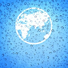 Sticker - White Blue World Water concept