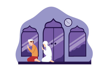 Ramadan Kareem Flat Design Illustration