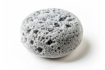 Poster - Grey bath sponge on white background Studio photography