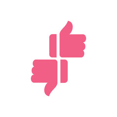 Poster - Like and Dislike hand thumb symbol icon. Flat design like and dislike silhouette vector design illustration. like and dislike basic element graphic resources