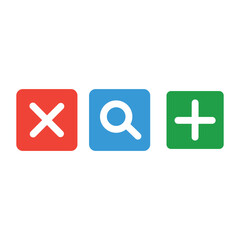 Poster - Mathematical symbols. Full color calculator icon for calculator UI in white background. Basic elements of graphic design. plus, minus, times equal. Editable in EPS 10