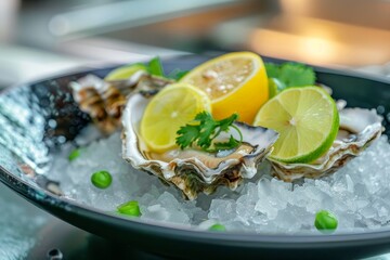 Sticker - Raw oyster served with citrus fruits