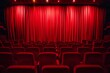 Red curtains and seats in a theater