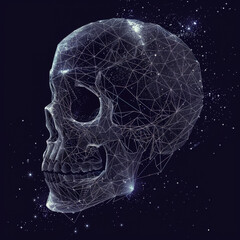 Poster - A skull with stars and lines surrounding it