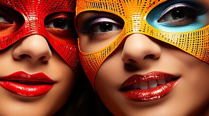 Poster - two women in carnival mask