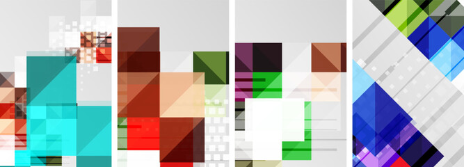 Aufkleber - The product is a collage of three differently colored rectangles violet, magenta, and wood on a white background. The art features a pattern of tints and shades in a unique font