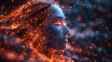Wall Mural - The image evokes a sense of rebirth and renewal as technology catalyzes a new era of interconnectedness and innovation on a global scale.,art image