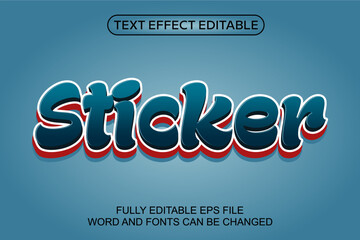 3d text effect sticker vector editable