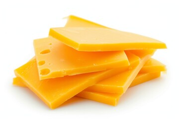 Wall Mural - High quality picture of cheddar cheese on white background