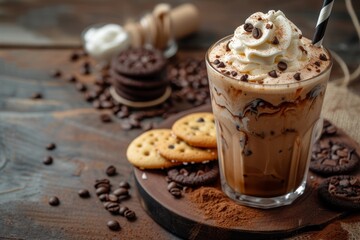 Sticker - Iced coffee drink with cookies cream and chocolate