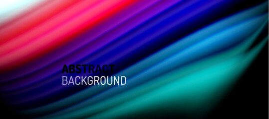Poster - A vibrant abstract background featuring a colorful wave pattern in shades of red, blue, and green. The design includes hints of purple, violet, magenta, and electric blue, reminiscent of water art