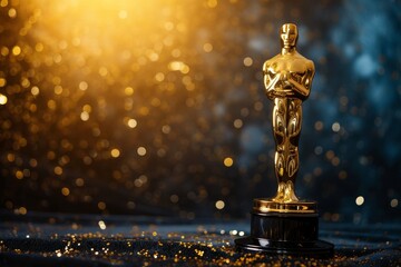 Isolated Oscar award symbolizes success