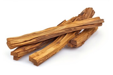 Poster - Isolated sandalwood sticks on white background