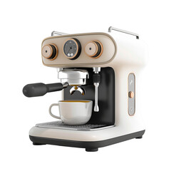 Wall Mural - Product mock-up of a premium coffee machine isolated on a transparent background.