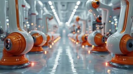 Poster - Robotization of processes in a factory. Generative AI.