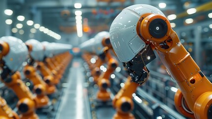 Poster - Robotization of processes in a factory. Generative AI.