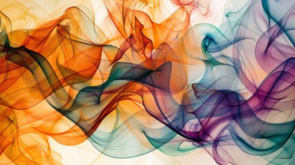 Poster - Abstract pattern of colorful smoke against a neutral background, creating an eye-catching visual effect